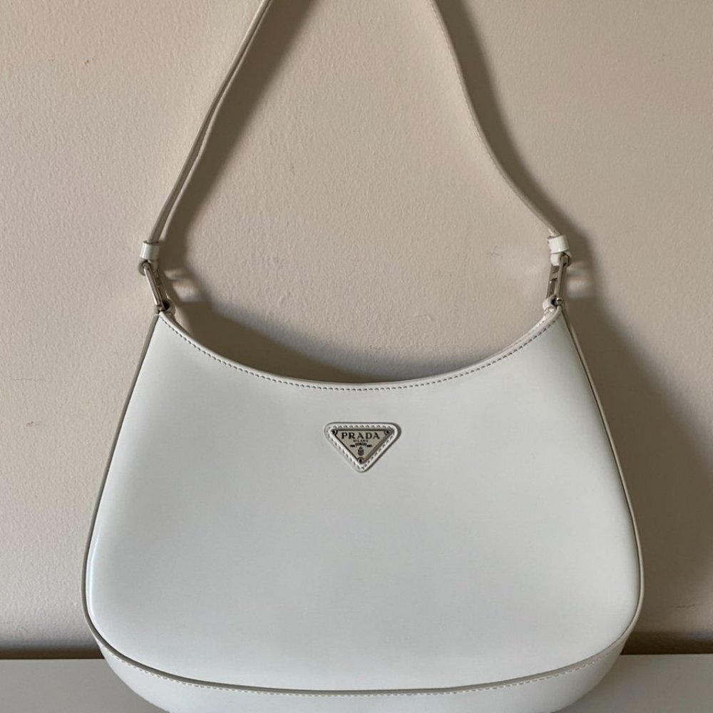 ❌SOLD❌ Prada Cleo Brushed Leather Shoulder Bag White - Picture 3 of 16